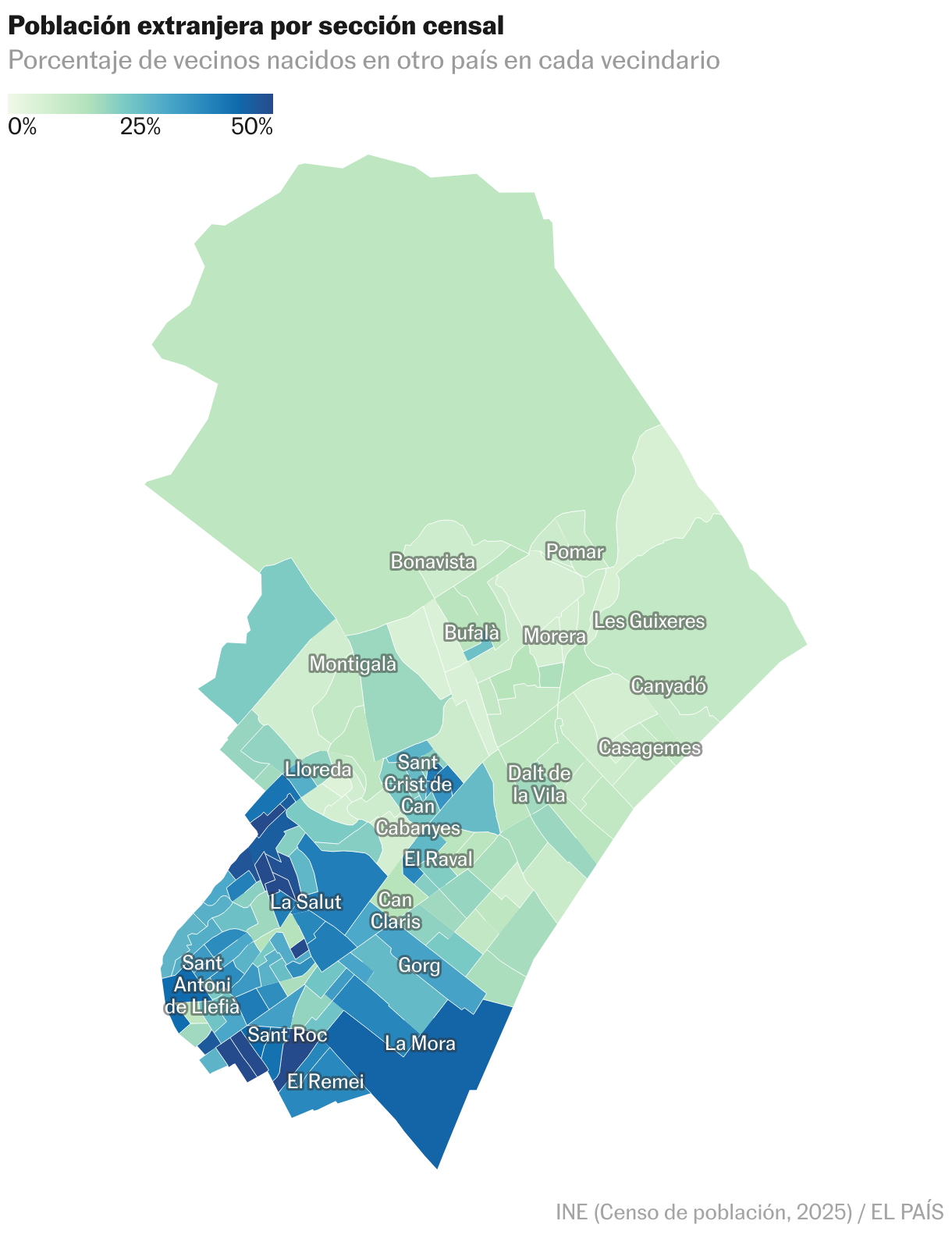 Badalona y el B9: historia de algo más que un desalojo Mapa coroplético