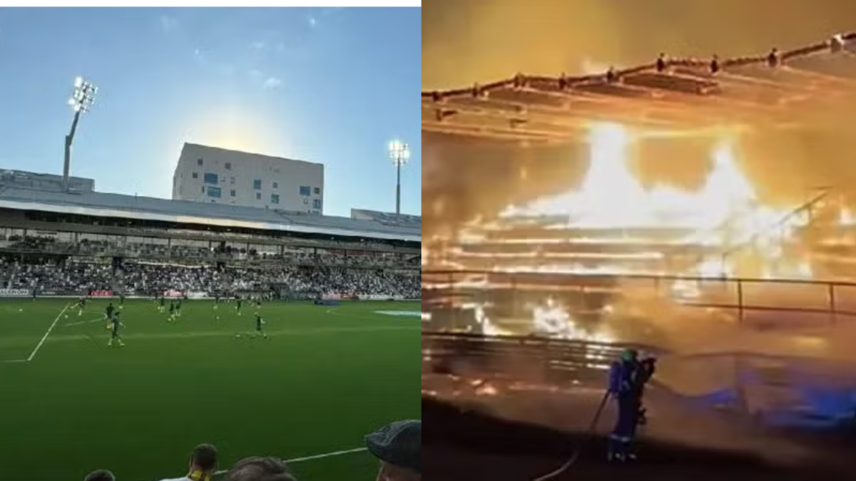 Fuertes imágenes en Finlandia: tradicional equipo descendió y sus hinchas quemaron el estadio Fuertes imágenes en Finlandia: tradicional equipo descendió y sus hinchas quemaron el estadio