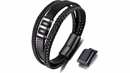 5 pulseras de hombre superventas para acertar con el regalo de Reyes Pulsera con correa de cuero.