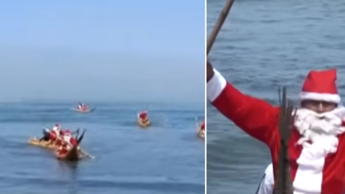 El grupo de pescadores que se volvió viral por disfrazarse de Papá Noel y ofrecer paseos turísticos en balsas para Navidad El grupo de pescadores que se volvió viral por disfrazarse de Papá Noel y ofrecer paseos turísticos en balsas para Navidad