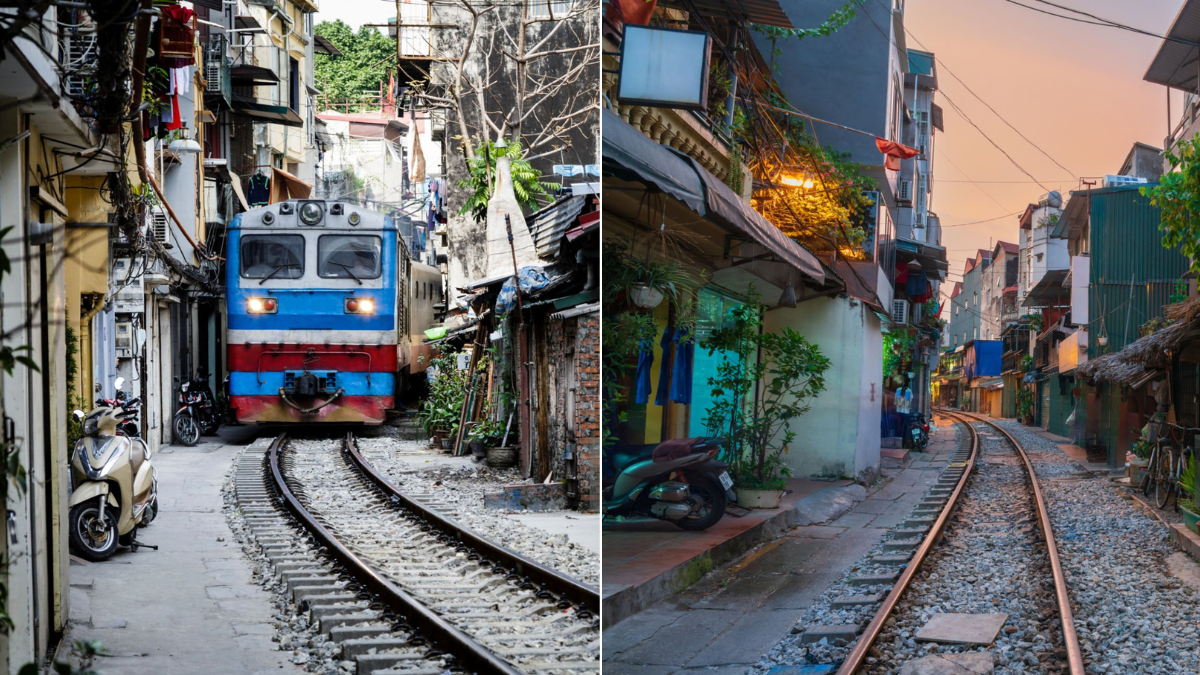 La única calle del mundo en la que las casas están a centímetros de una vía por la que pasa un tren La única calle del mundo en la que las casas están a centímetros de una vía por la que pasa un tren