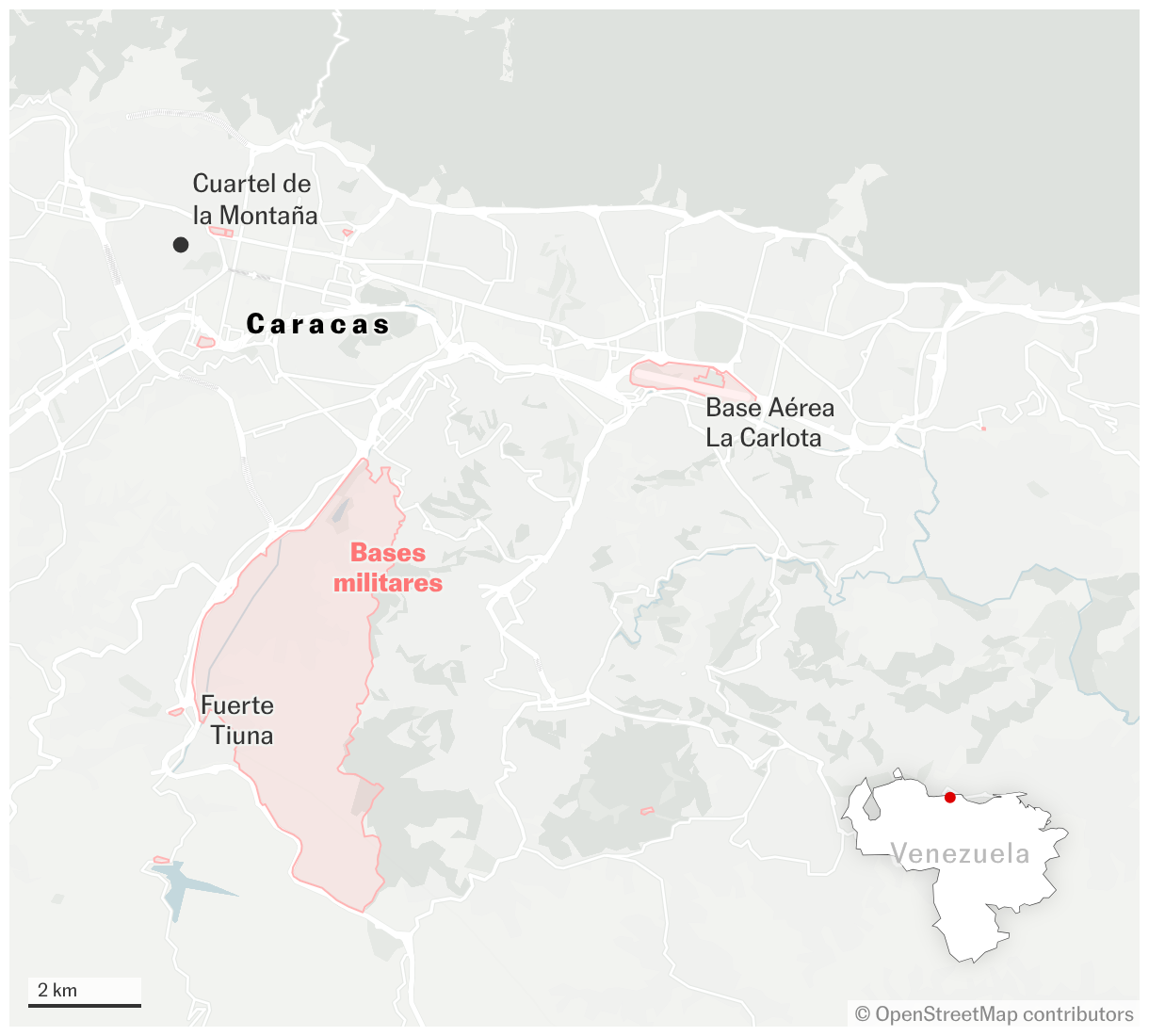 Mapas del ataque de EEUU sobre Venezuela: objetivos, espacio aéreo y flota desplegada Mapas de ubicación