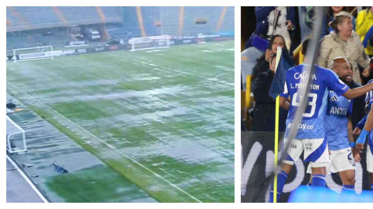 Millonarios y Junior, atentos por fuerte aguacero en Bogotá: así luce la cancha de El Campín antes del partido Millonarios y Junior, atentos por fuerte aguacero en Bogotá: así luce la cancha de El Campín antes del partido