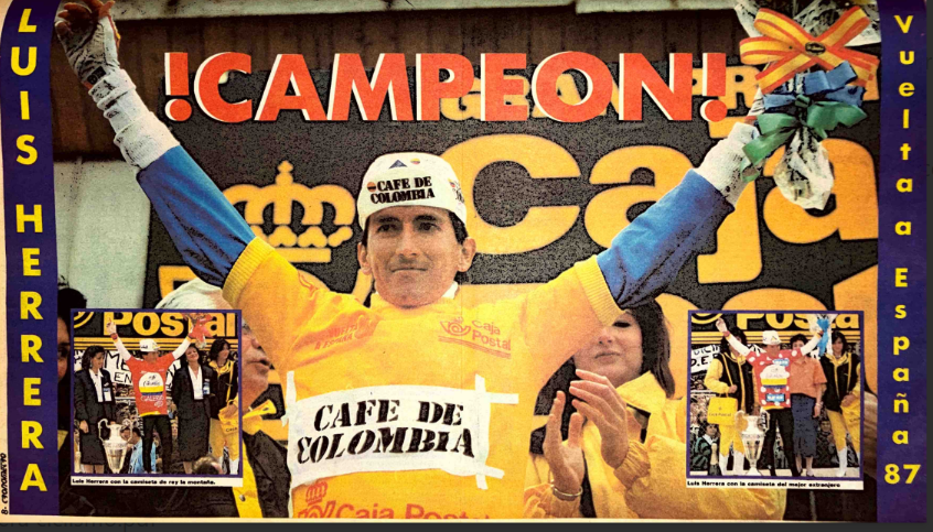 Herrera, ¡fantástico! /Así se vivió en Madrid el triunfo de Lucho Herrera, primer colombiano en ganar la Vuelta a España en 1987 EL TIEMPO