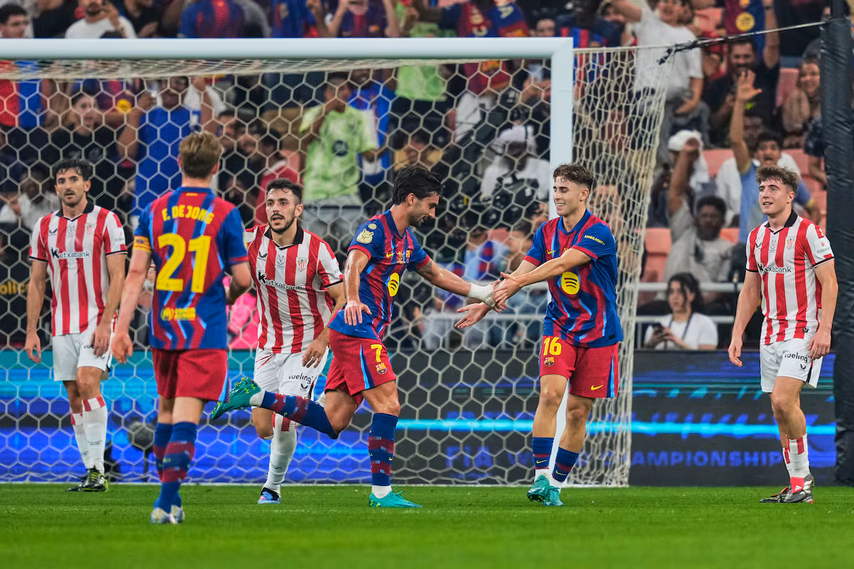 Un Barcelona optimista golea al manso Athletic en la Supercopa de España Barcelona Athletic Supercopa de España